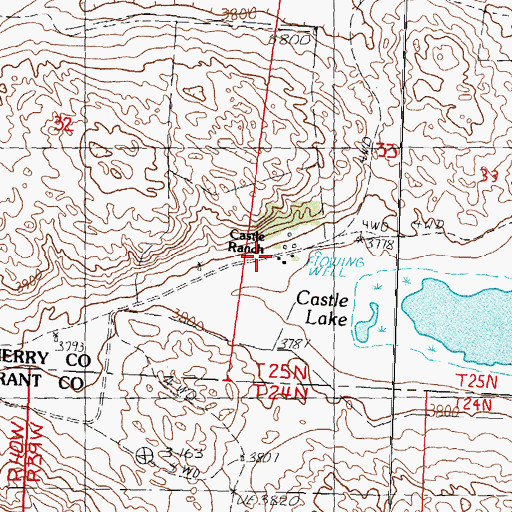 Topographic Map of Castle Ranch, NE