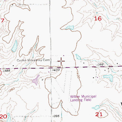 Topographic Map of Cecho Slovansky Cemetery, NE