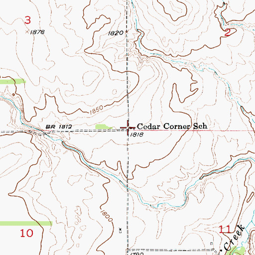 Topographic Map of Cedar Corner School, NE