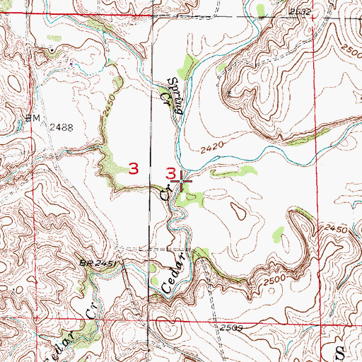 Topographic Map of Cedar Creek, NE