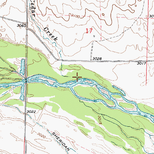 Topographic Map of Cedar Creek, NE