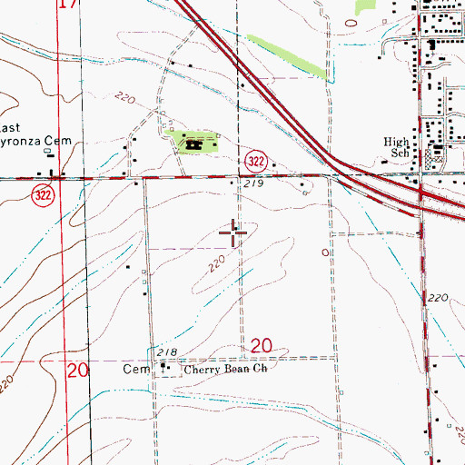 Topographic Map of East Cemetery, AR