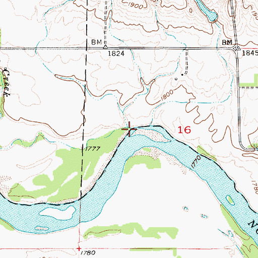 Topographic Map of Cedar Creek, NE