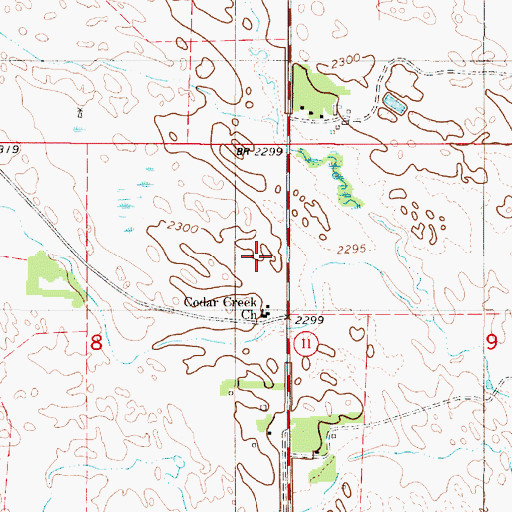 Topographic Map of Cedar Creek Church, NE
