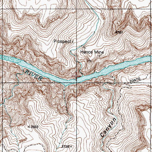 Topographic Map of Asbestos Canyon, AZ