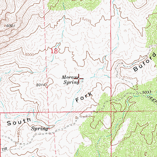 Topographic Map of Morano Spring, AZ