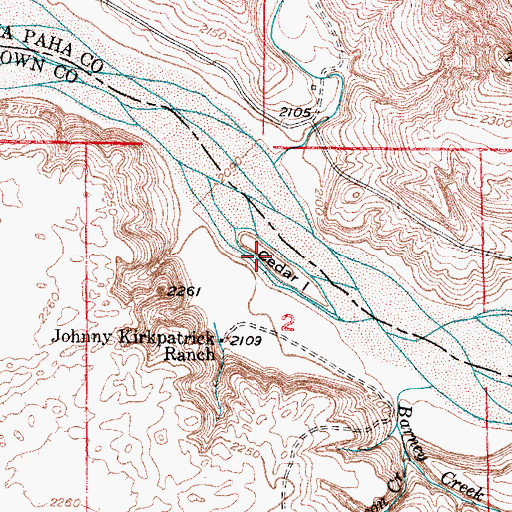 Topographic Map of Cedar Island, NE