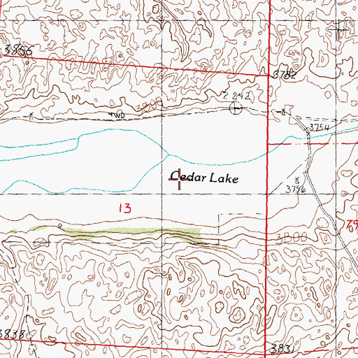 Topographic Map of Cedar Lake, NE