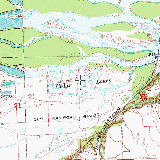 Topographic Map of Cedar Lakes, NE