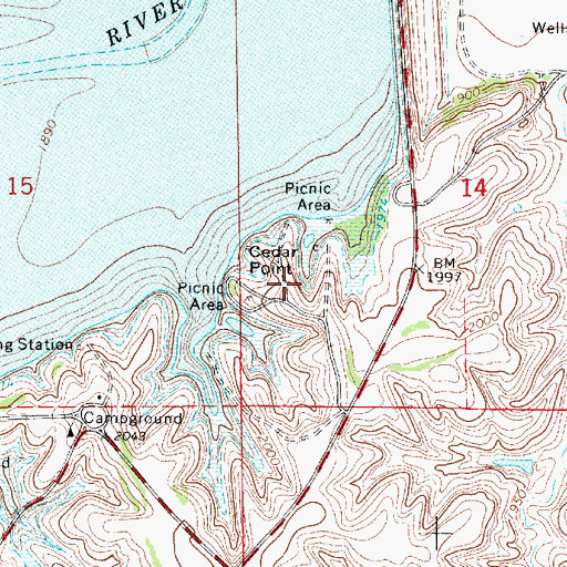Topographic Map of Cedar Point, NE