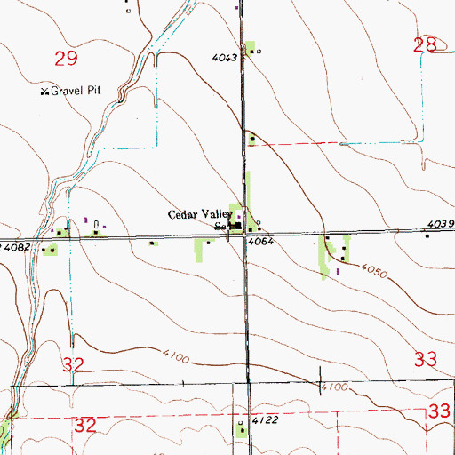 Topographic Map of Cedar Valley School (historical), NE
