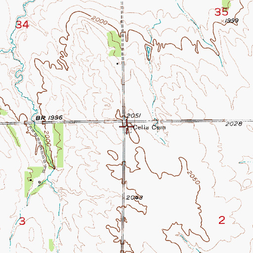 Topographic Map of Celia Cemetery, NE