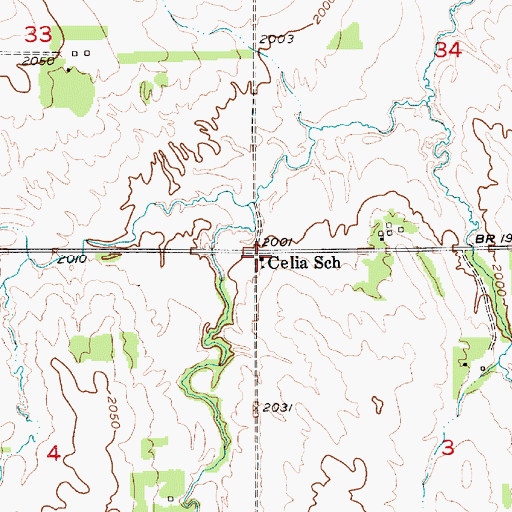 Topographic Map of Celia School, NE