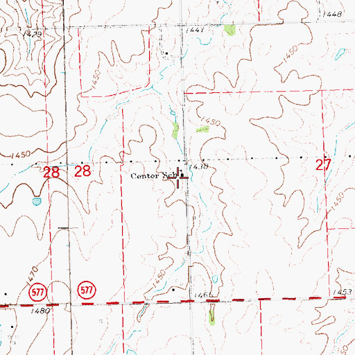 Topographic Map of Center School, NE