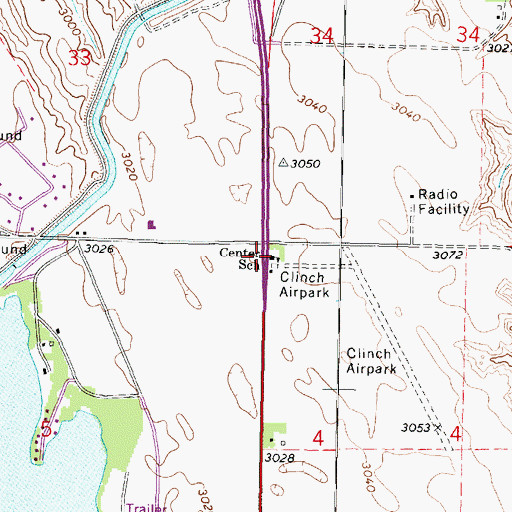 Topographic Map of Center School, NE