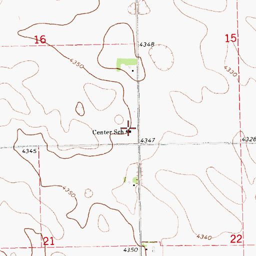 Topographic Map of Center School, NE