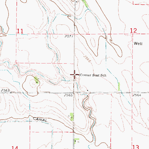 Topographic Map of Center Star School, NE