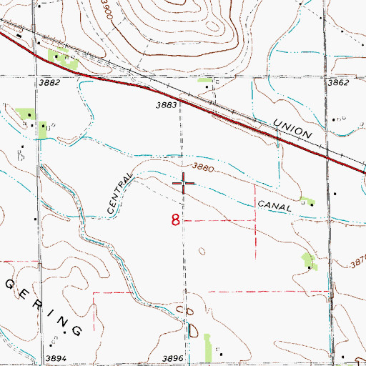 Topographic Map of Central Canal, NE