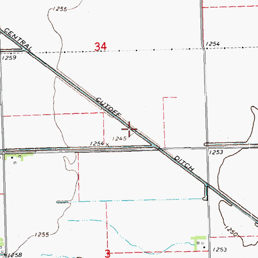Topographic Map of Central Cutoff Ditch, NE
