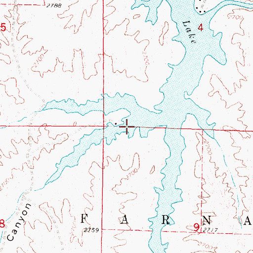 Topographic Map of Central Midway Lake, NE