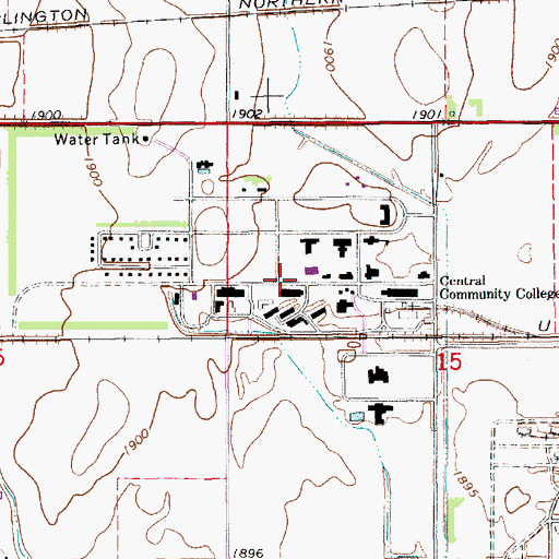 Topographic Map of Central Community College - Hastings Campus, NE
