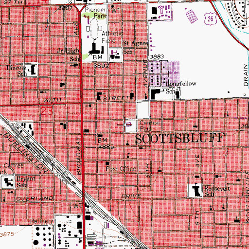 Topographic Map of Central Park, NE