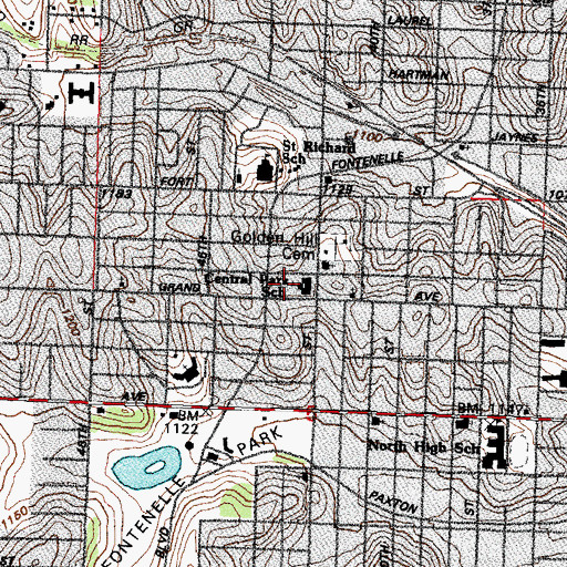 Topographic Map of Central Park Elementary School, NE