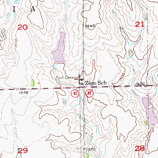 Topographic Map of Zion Lutheran Evangelical Elementary School, NE