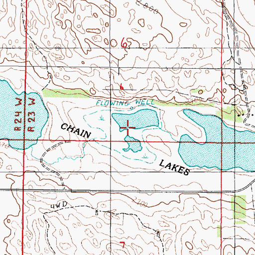 Topographic Map of Chain Lakes, NE