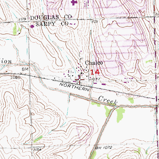 Topographic Map of Chalco, NE