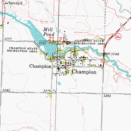 Topographic Map of Champion, NE