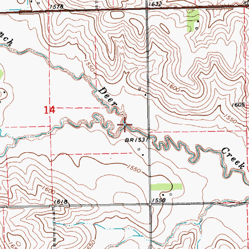 Topographic Map of Chapin Creek, NE