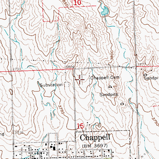 Topographic Map of Chappell Cemetery, NE