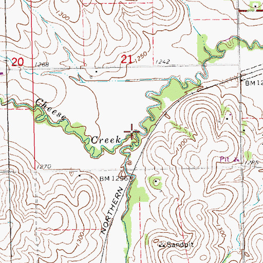 Topographic Map of Cheese Creek, NE