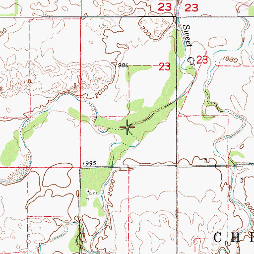 Topographic Map of Cherry Creek, NE