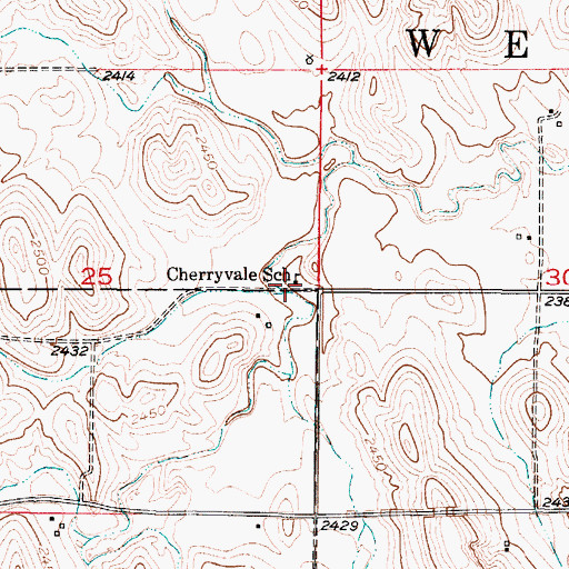 Topographic Map of Cherryvale School (historical), NE