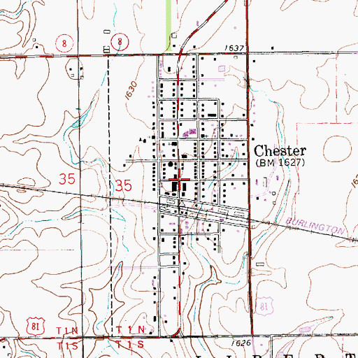 Topographic Map of Chester, NE