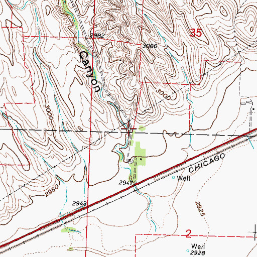 Topographic Map of Cheyenne Canyon, NE