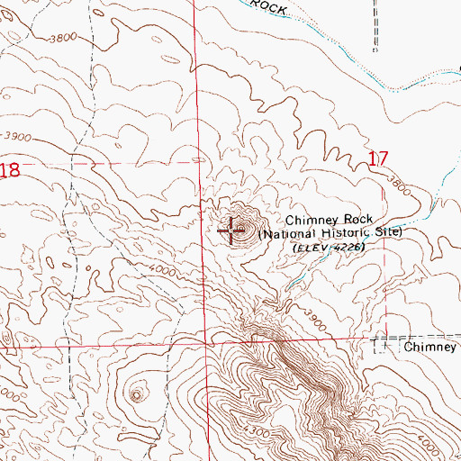 Topographic Map of Chimney Rock National Historic Site, NE