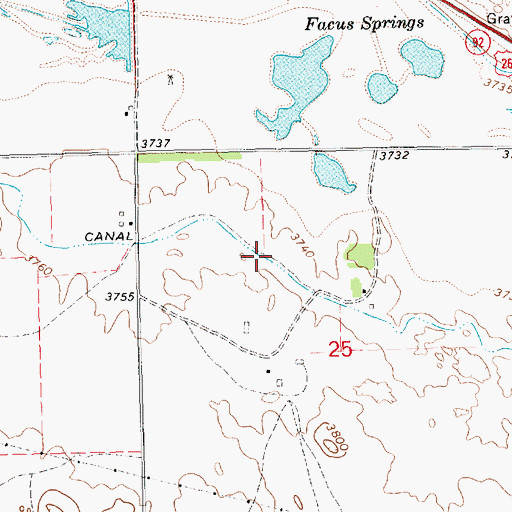 Topographic Map of Chimney Rock Canal, NE