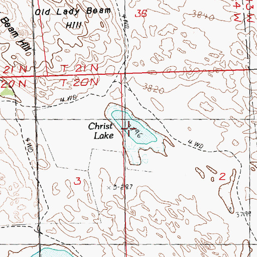 Topographic Map of Christ Lake, NE