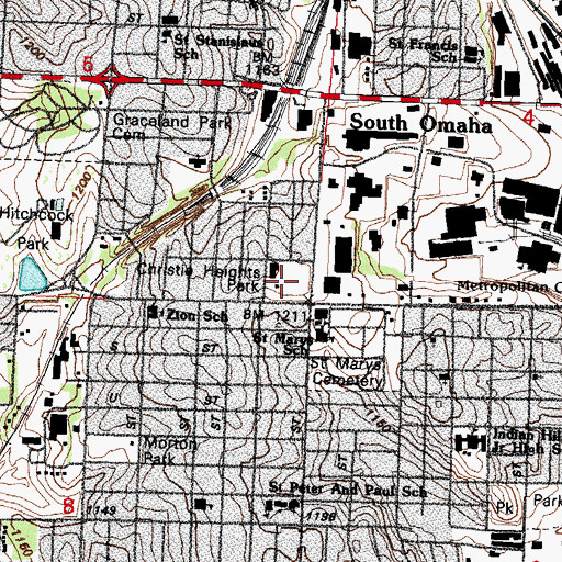 Topographic Map of Christie Heights Park, NE