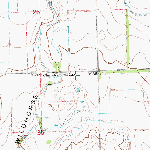 Topographic Map of Church of Christ, NE