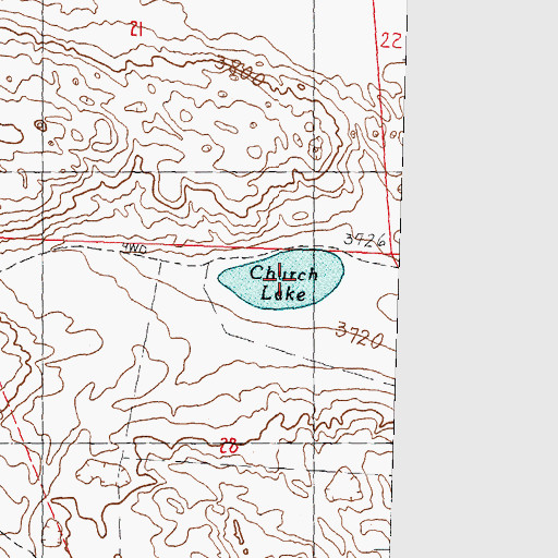 Topographic Map of Church Lake, NE