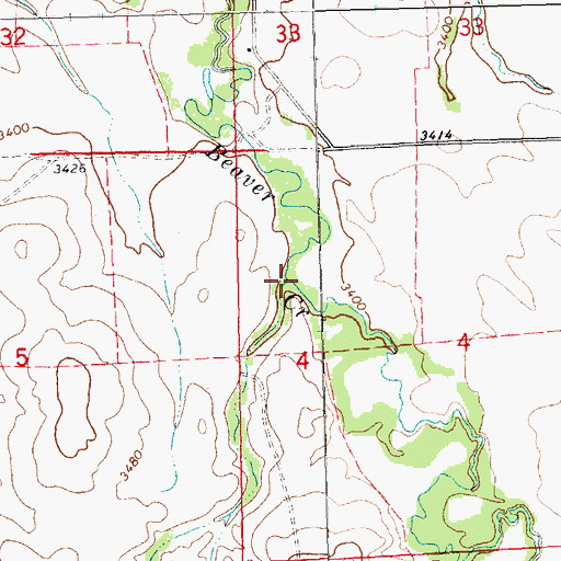 Topographic Map of Cilek Creek, NE