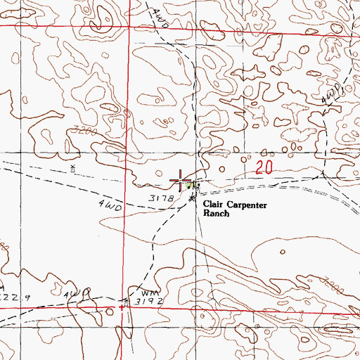 Topographic Map of Clair Carpenter Ranch, NE