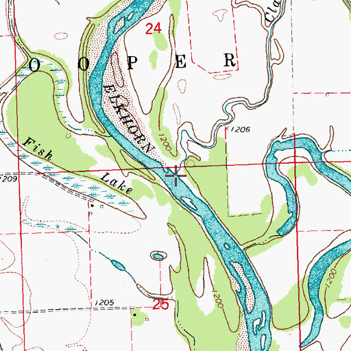 Topographic Map of Clark Creek, NE
