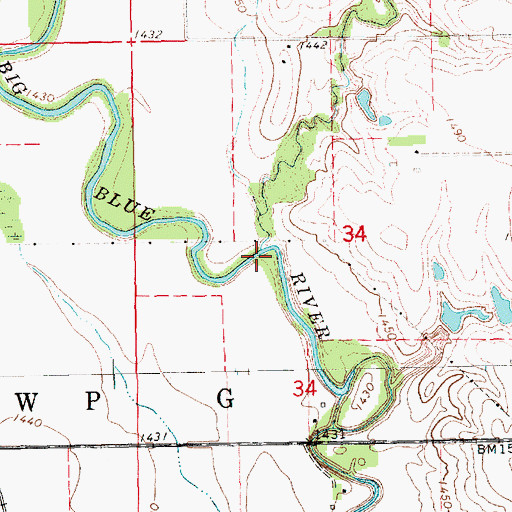Topographic Map of Clark Creek, NE