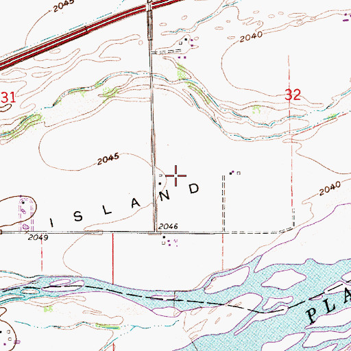 Topographic Map of Clark Island, NE