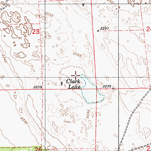 Topographic Map of Clark Lake, NE